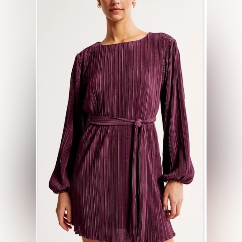 Abercrombie satin plisse mini dress Small Tall